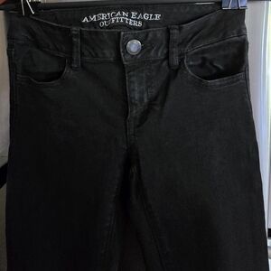 American Eagle Outfitters Black Women Jeggings Size 0 Long Excellent Condition!!